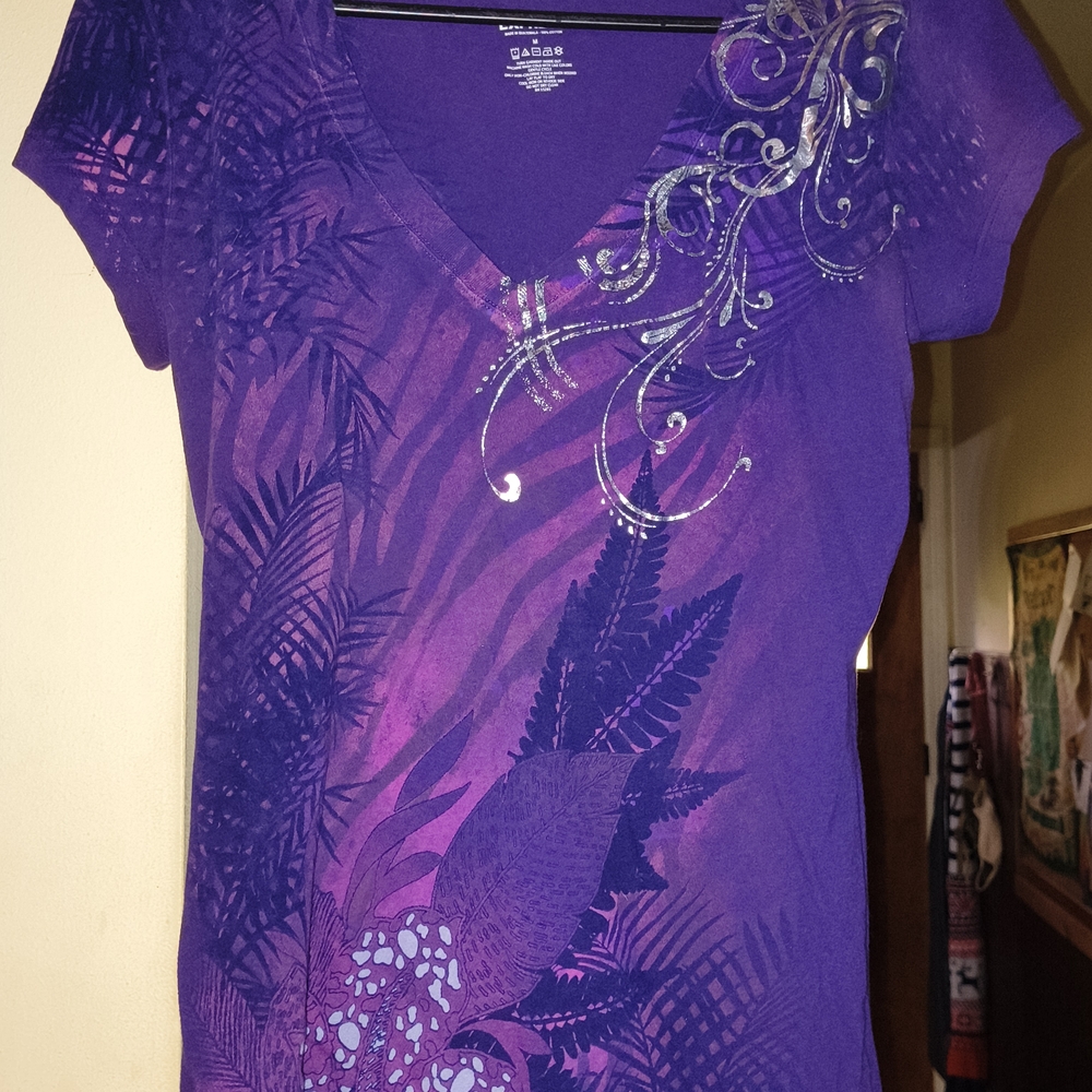 Express Purple Short Sleeve Graphic Tee